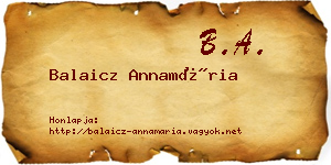 Balaicz Annamária névjegykártya